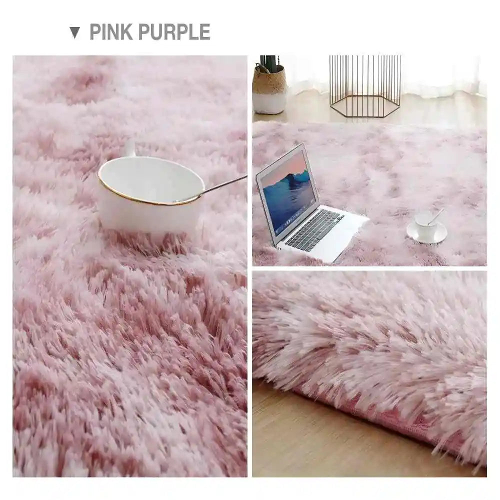 Plush Wave Pattern Area Rug - Soft Warm Patchwork Carpet for Living Room & Bedroom