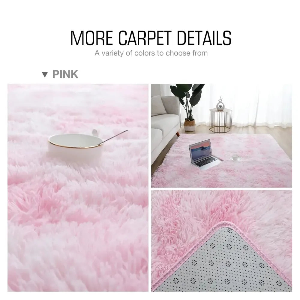 Plush Wave Pattern Area Rug - Soft Warm Patchwork Carpet for Living Room & Bedroom