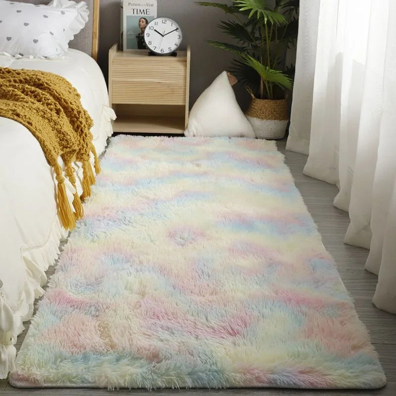 Furry Plush Area Rug - Modern Nordic Style Carpet for Living Room & Bedroom
