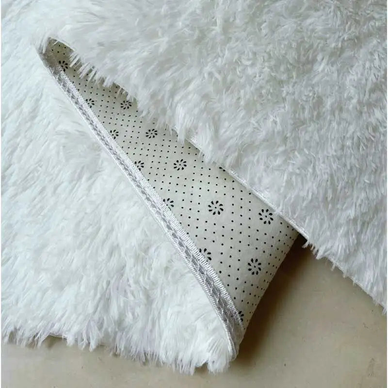 Furry Plush Area Rug - Modern Nordic Style Carpet for Living Room & Bedroom