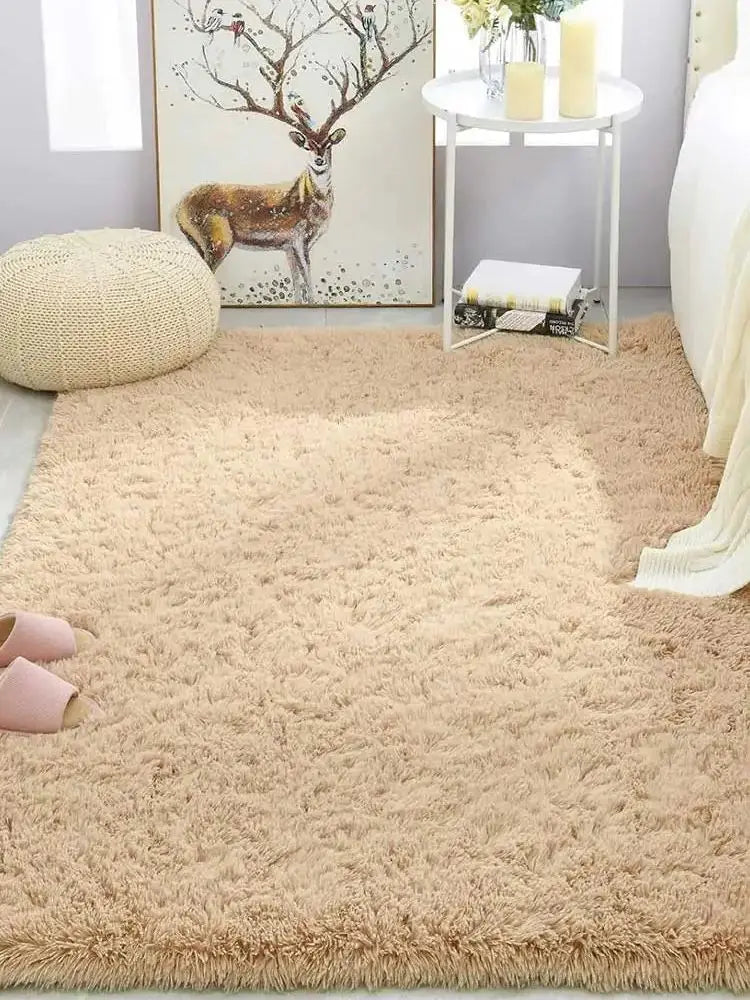 Furry Plush Area Rug - Modern Nordic Style Carpet for Living Room & Bedroom