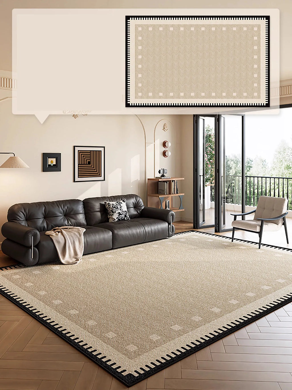 Modern Geometric Area Rug - Luxury Carpet for Living Room & Bedroom